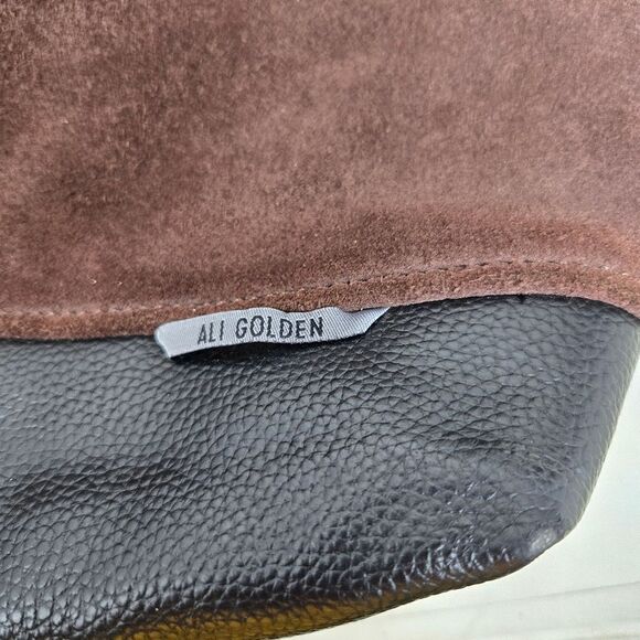 ALI GOLDEN Brown and Black Suede Tote Bag Reversible - Picture 3 of 16